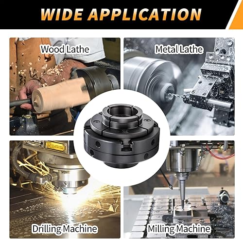 Miniatura 4 de CXRCY Portabrocas de torno de 4 pulgadas para carpintería, juego de mandíbulas de torno de madera autocentrante de 4 mandíbulas con rosca de 1 x 8
