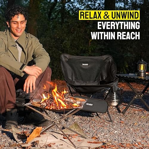 Miniatura 7 de Silla de camping portátil Silla plegable compacta y ligera para adultos, soporta 330 libras Ideal para mochileros, senderismo, pesca, playa,