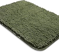 Vista 23 de Yeaban Juego de alfombras de baño verde manzana 2 piezas (20" x 32" y 17" x 24"), tapetes de baño de felpilla gruesa Alfombras de baño absorbentes