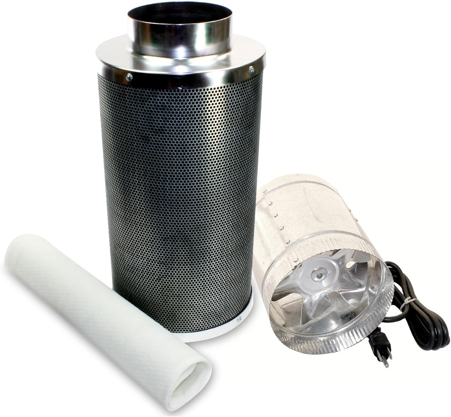 Ventech 6" Inline Duct Blower Exhaust Fan Carbon Filter Kit 240CFM