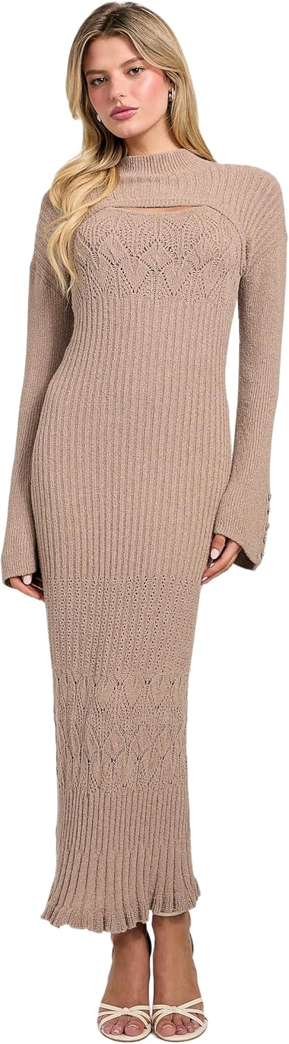 Guess Womens Long Sleeve Shrug Shinju Dress