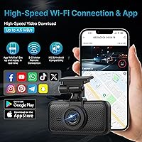 Vista 4 de Miofive Cámara frontal para salpicadero, cámara S1 E para automóvil, WiFi y GPS incorporada, grabadora de cámara para tablero de instrumentos