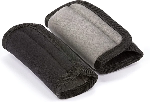 Diono Soft Wraps Car Seat Straps, Shoulder Pads for Baby, Infant, Toddler, 2 Pack Reversible Soft Seat Belt Cushion and Stroller Harness Covers Helps Prevent Strap Irritation, Black
