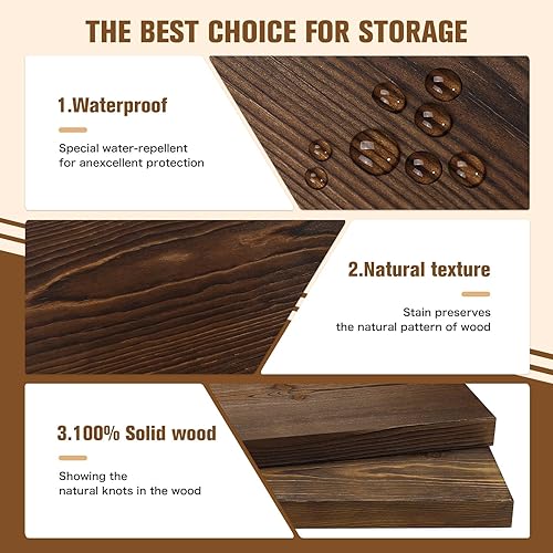 Miniatura 3 de SammyHome Estantes flotantes de madera de 24 pulgadas para pared, estante de pared rústico de granja, estantes de baño, estantes de pared flotantes