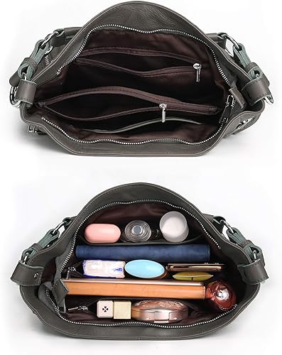 Vista 5 de YALUXE Bolsas de Hombro de Cuero Genuino Bolsos de Mano Estilo Hobo Elegantes para Mujeres Genuine Leather, Stylish