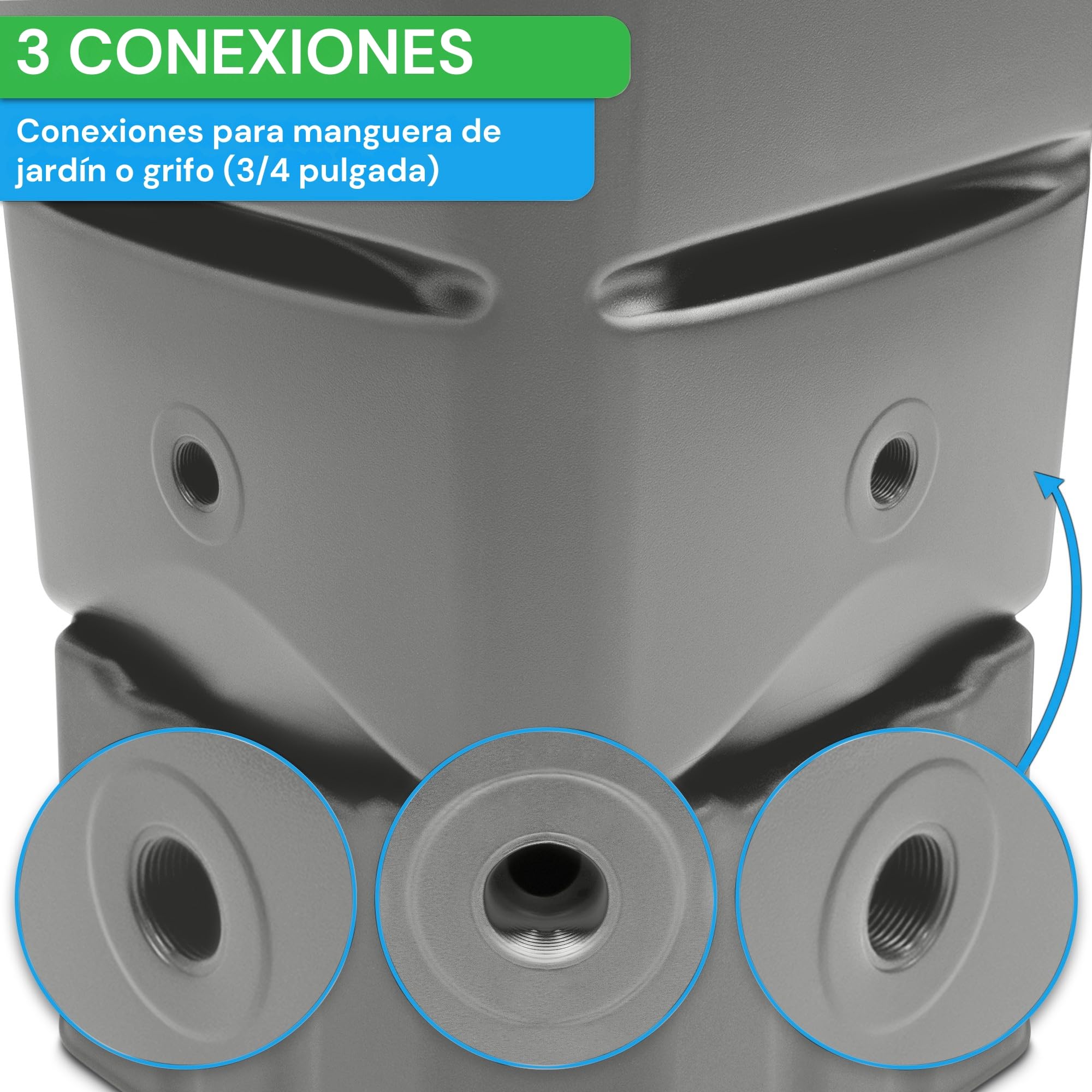 YourCasa Barril de lluvia [Torre] 120 L con pie, tapa y grifo, barril de lluvia de plástico, resistente a las heladas, depósito de agua de lluvia, depósito de agua de lluvia, para jardín, colector de