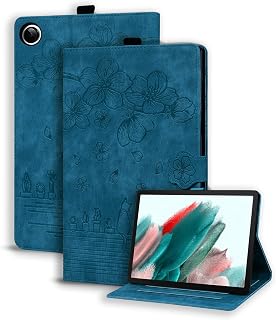 Hülle Galaxy Tab A8 10.5 Zoll 2021 Folio Flip PU Leder Schutzhülle Samsung Galaxy Tab A8 2021 Stifthalter Stand Wallet Cover Case Tablet Hülle Galaxy Tab A8 SM-X200/X205/X207 Königsblau