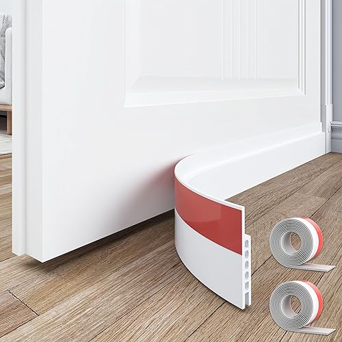 SYIPO Paquete de 2 tapones para debajo de la puerta, tira de sellado de barrido de puerta de alta calidad de 39 pulgadas, ahorra energía y fácil de