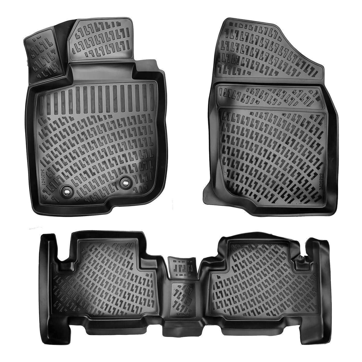 Toyota Rav4 2006-2012 Floor Mats 3D Custom Fit Rubber Car Mats Laser Measured Floor Liners All Weather Heavy Duty Waterproof Odorless Non-Slip TPE (Front & Rear, Black)