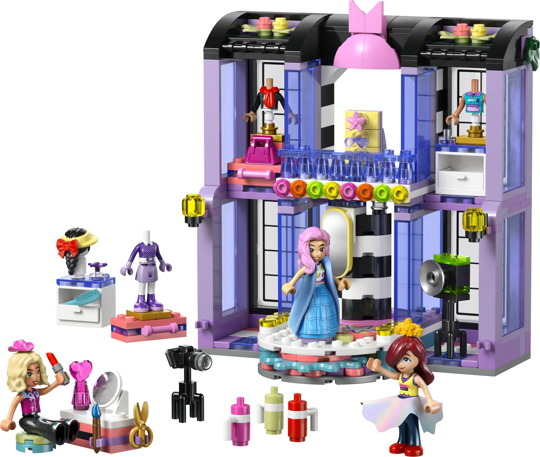 LEGO Friends Fashion Show di Heartlake City - Giocattolo per Travestimenti con 3 Mini Bamboline, Passerella, Abiti Personalizzabili con Accessori - Regalo Creativo per Bambine da 7 Anni in su - 42685
