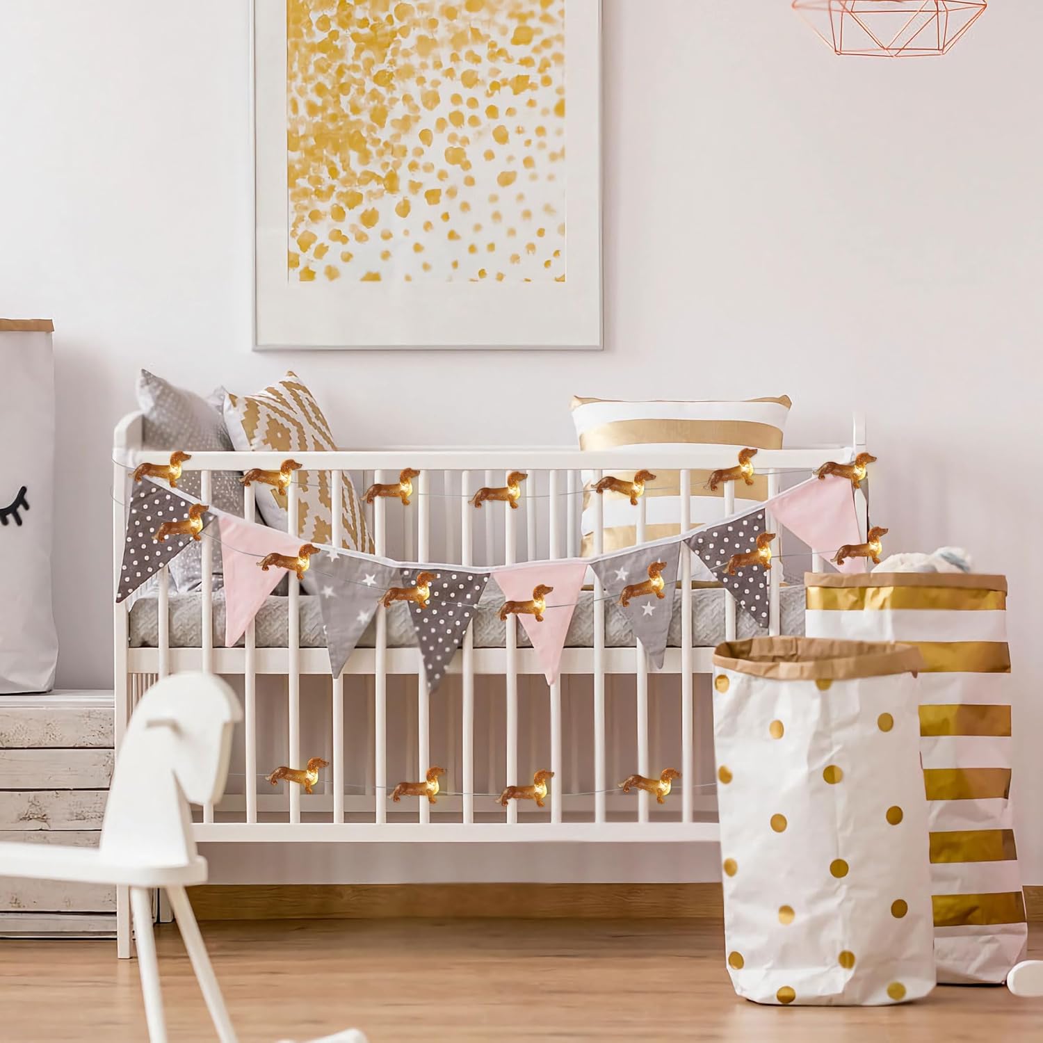 Dachshund Dog String Lights, 10 Ft 30 LEDs Battery Operated & USB Powered Fairy Lights with Remote, Pets Theme Decoration for Indoor Wedding Birthday Party Christmas St. Patrick Decor - Image 7