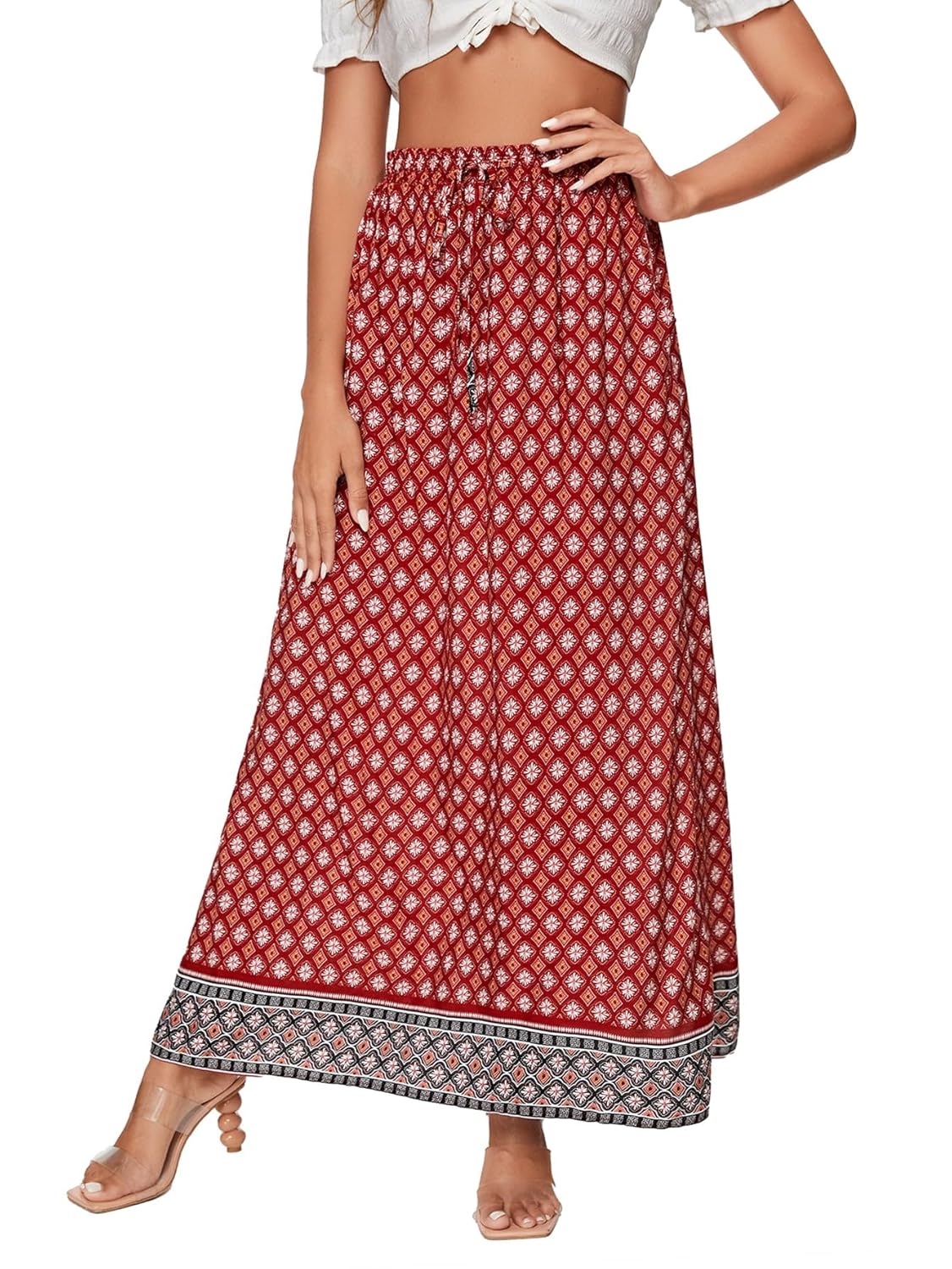 Saia Maxi Feminina Boho Vintage Estampado Cintura Alta Linha A Longa com Bolsos em promoção! Veja a oferta e mais achadinhos de Saias 5 Hoje é o melhor dia para comprar Saia Maxi Feminina Boho Vintage Estampado Cintura Alta Linha A Longa com Bolsos com aquele preço maroto! Promoção! Aproveite a oferta! 5