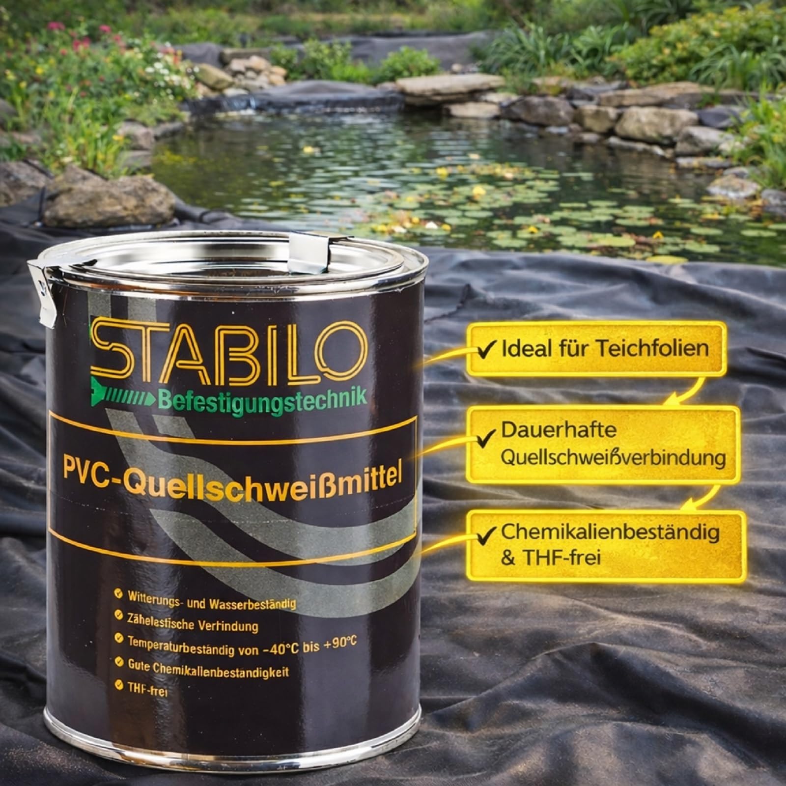 PVC Quellschweißmittel 600 gr. | Teichfolienkleber, Folienkleber, Folien kleben, Kleber