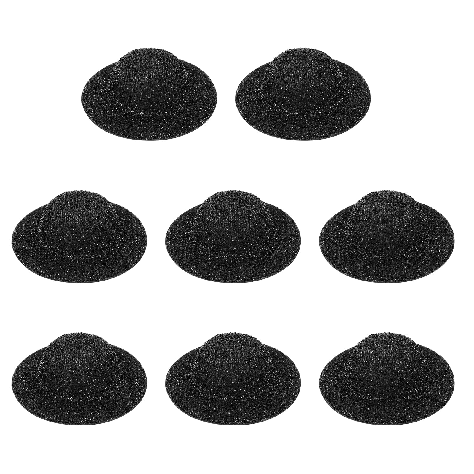 PATIKIL Mini Hats for Crafts, 8 Pcs 14mm ID Sparkling Mini Cowboy Hats Miniature Formal Top Caps for DIY Dollhouse Decoration Hair Accessories Snowman Weddings Party, Black