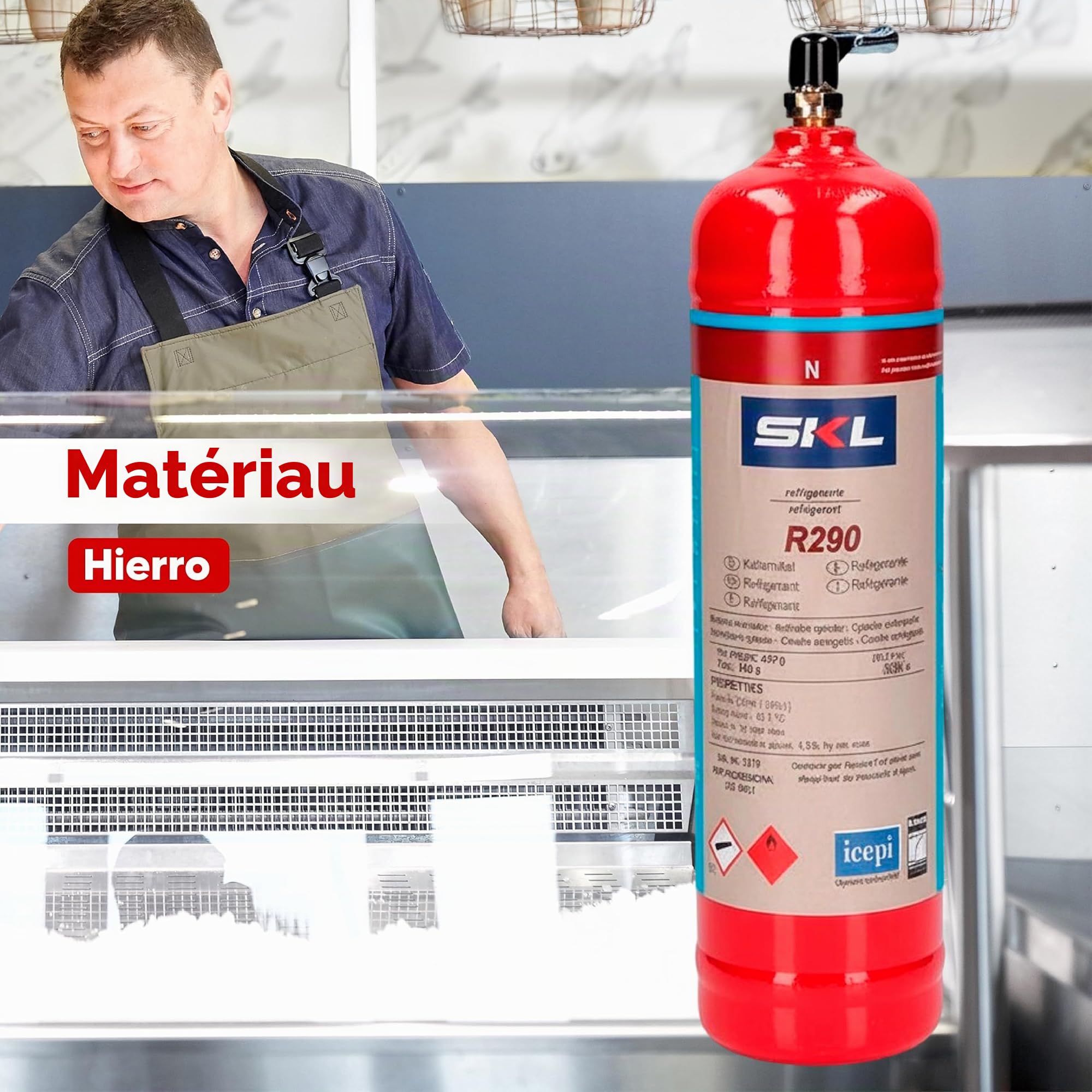 REPORSHOP - 1 bouteille de gaz réfrigérant R290 370gr Propane