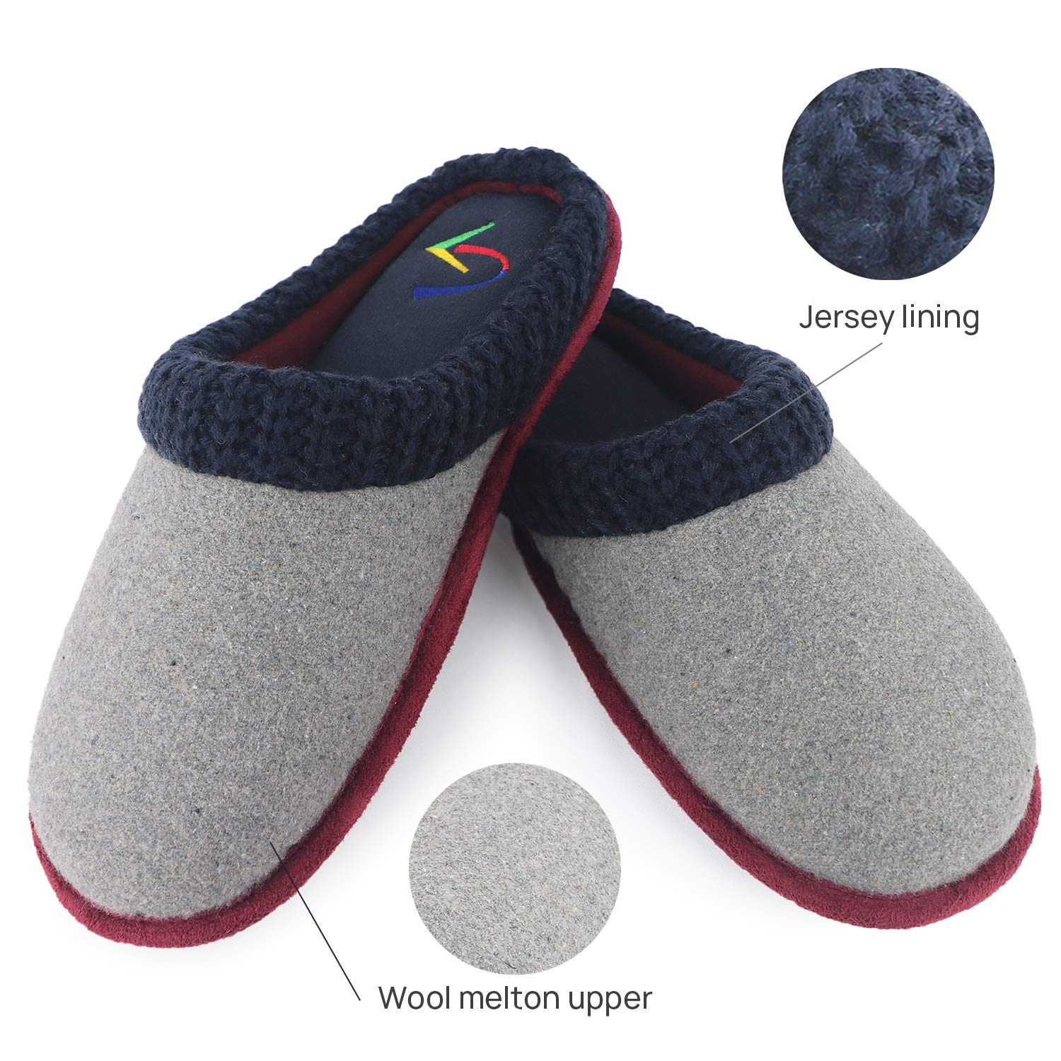 Gumusservi Men's Slippers, Comfy Anti-Skid House Shoes Indoor Outdoor 2