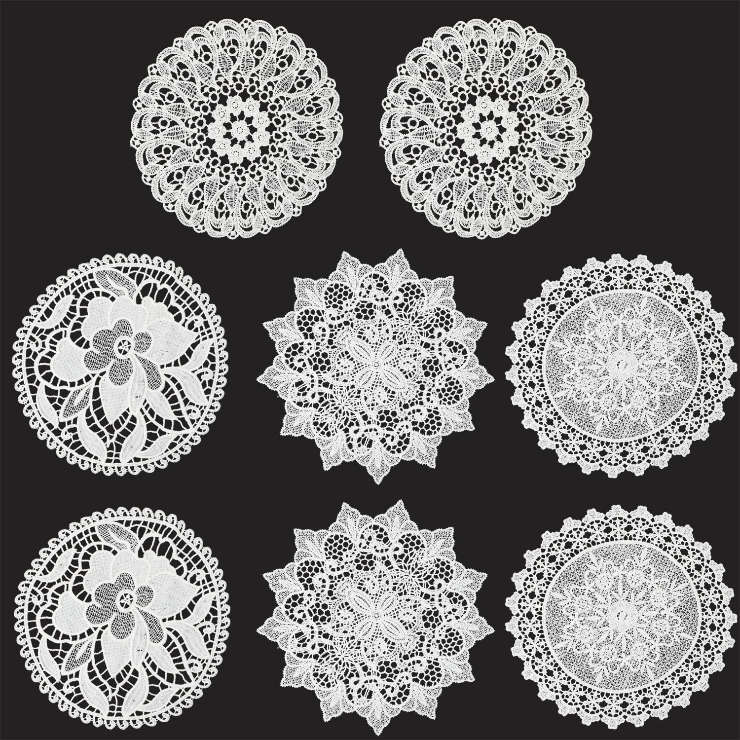 8 Pieces 10 Inch Cotton Lace Doilies Crochet Handmade Lace Coasters Round Lace Placemat Rustic Table Doilies Decors for Kitchen Dining Room Party Dressers Dream Catcher Decoration (Combo 3)