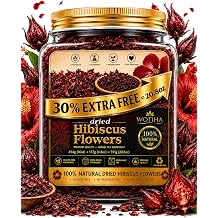 WOTIHA Whole Dried Hibiscus Flowers 20.8oz Jar For Agua de Jamaica Iced Tea