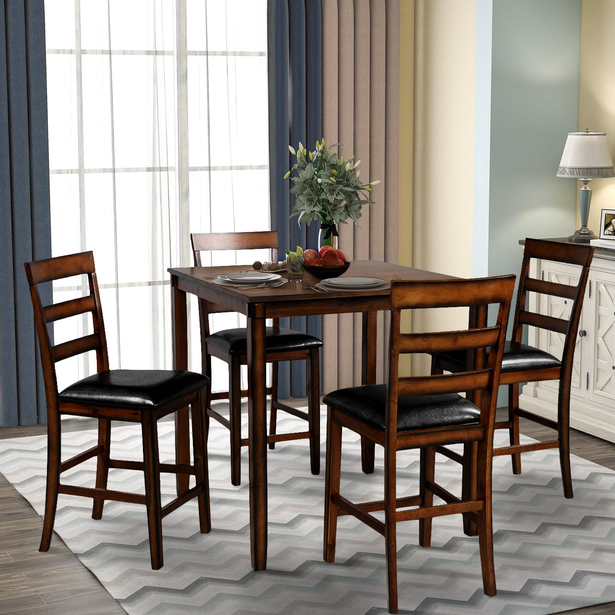 Buy Moskado 5Piece Square Counter Height Wooden Dining Set, Dining