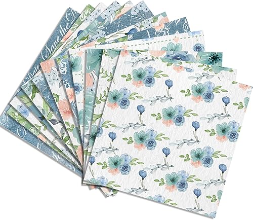 Miniatura 7 de Papel de álbum de recortes de doble cara de 12 x 12 pulgadas, papel de suministros de recortes de flores, papel de manualidades de decoupage, diario