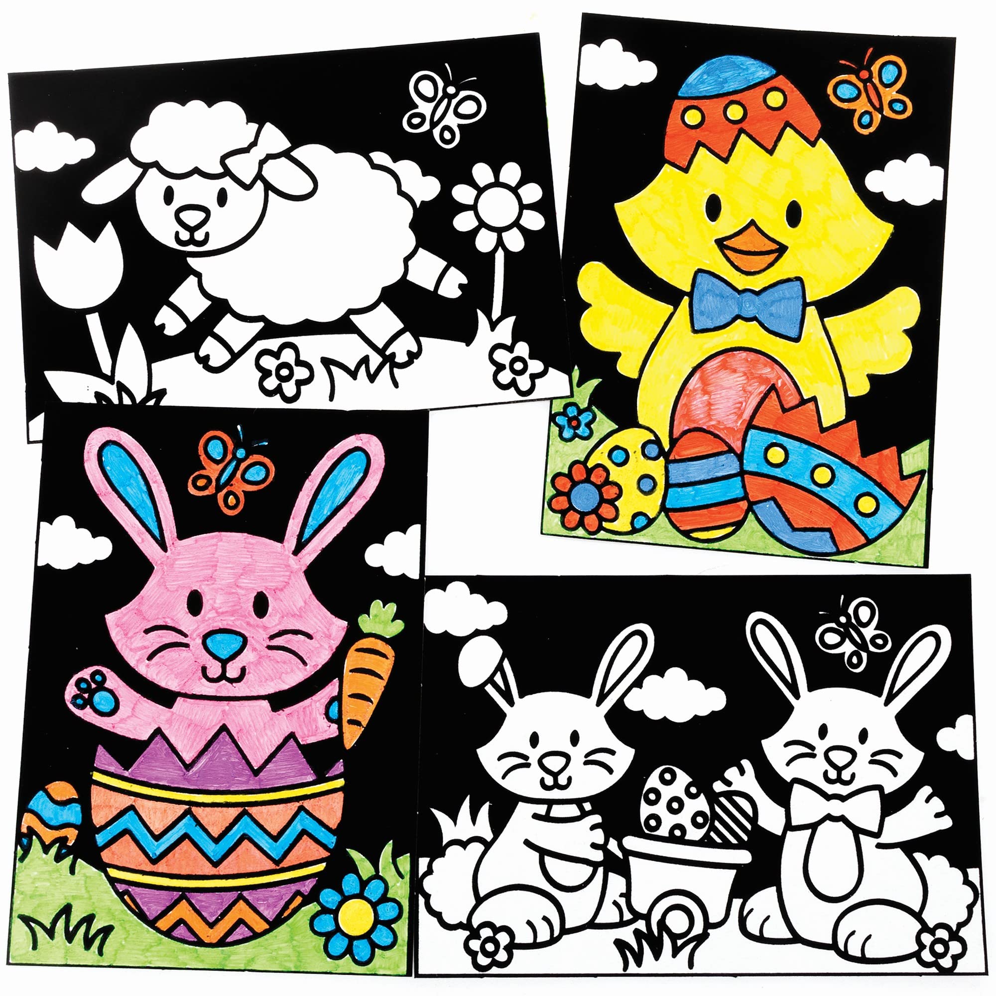 Baker Ross AX567 Kerststalkaart-Knutselsets Voor Kinderen - Pakket Van 6, Kerstkunsten Voor Kinderen Knutselen En Decoraties