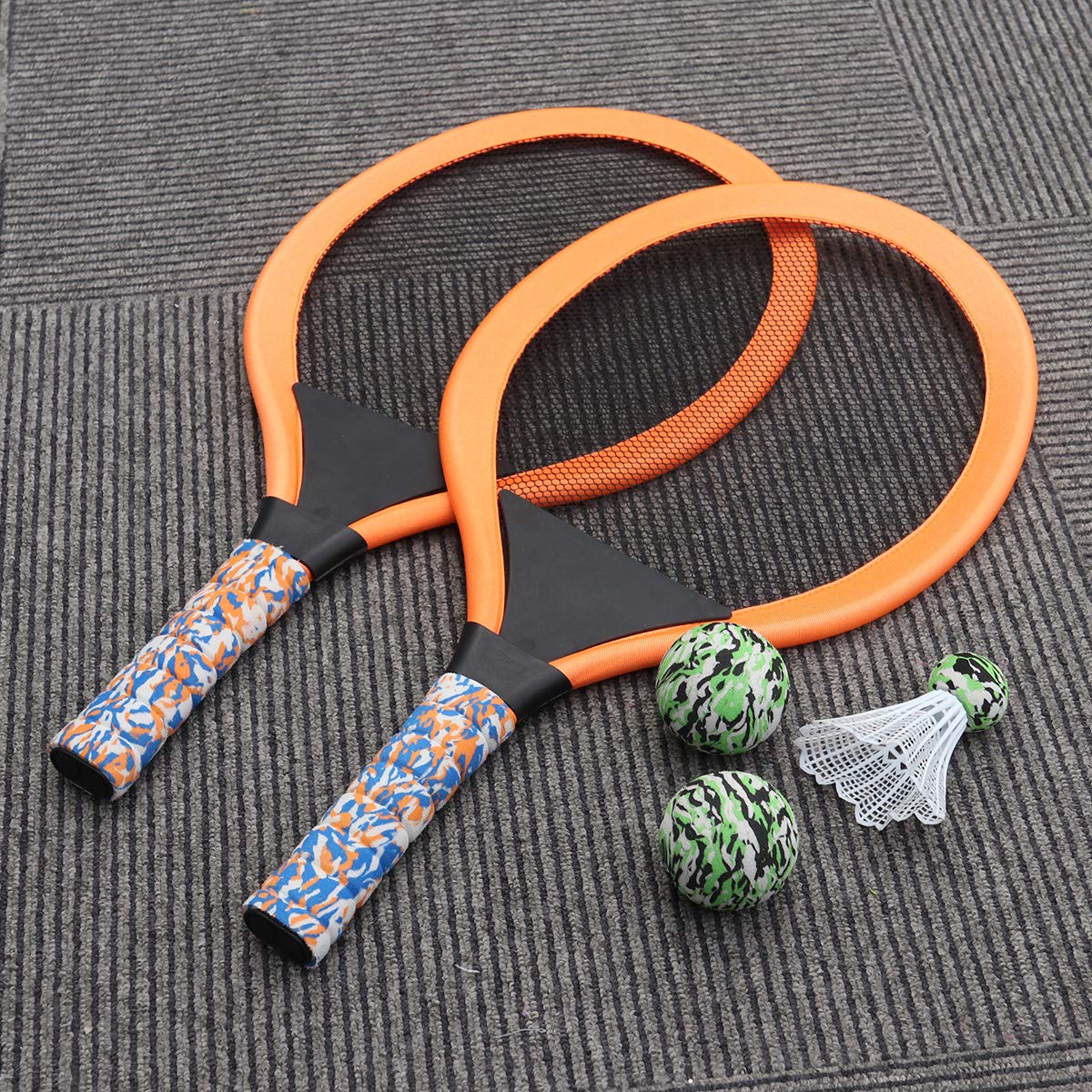 LIOOBO Raquettes De Tennis Et Badminton Enfant Ensemble LéGer avec 2 Balles Badminton Et 1 Balle De Ping-Pong Accessoires De Sport De Plein Air pour ÉCole Maternelle Et Jeu Parent-Enfant