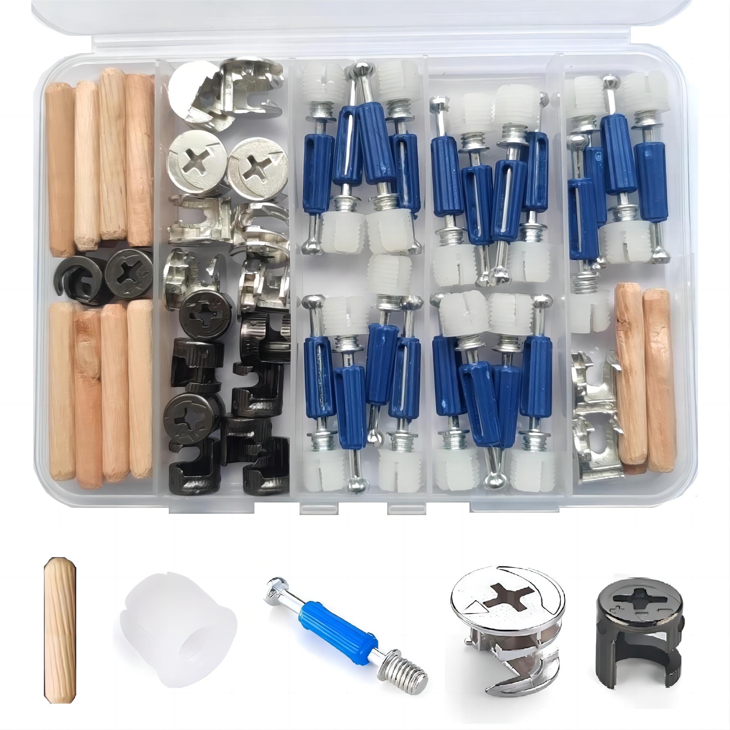 81 Pcs Cam Locks Compatible with for Furniture Connecting Fasteners Hardware Kit,Nut and Bolt Assortment Furniture Screws(15 × 11mm,12 × 11mm Cam Lock nut)