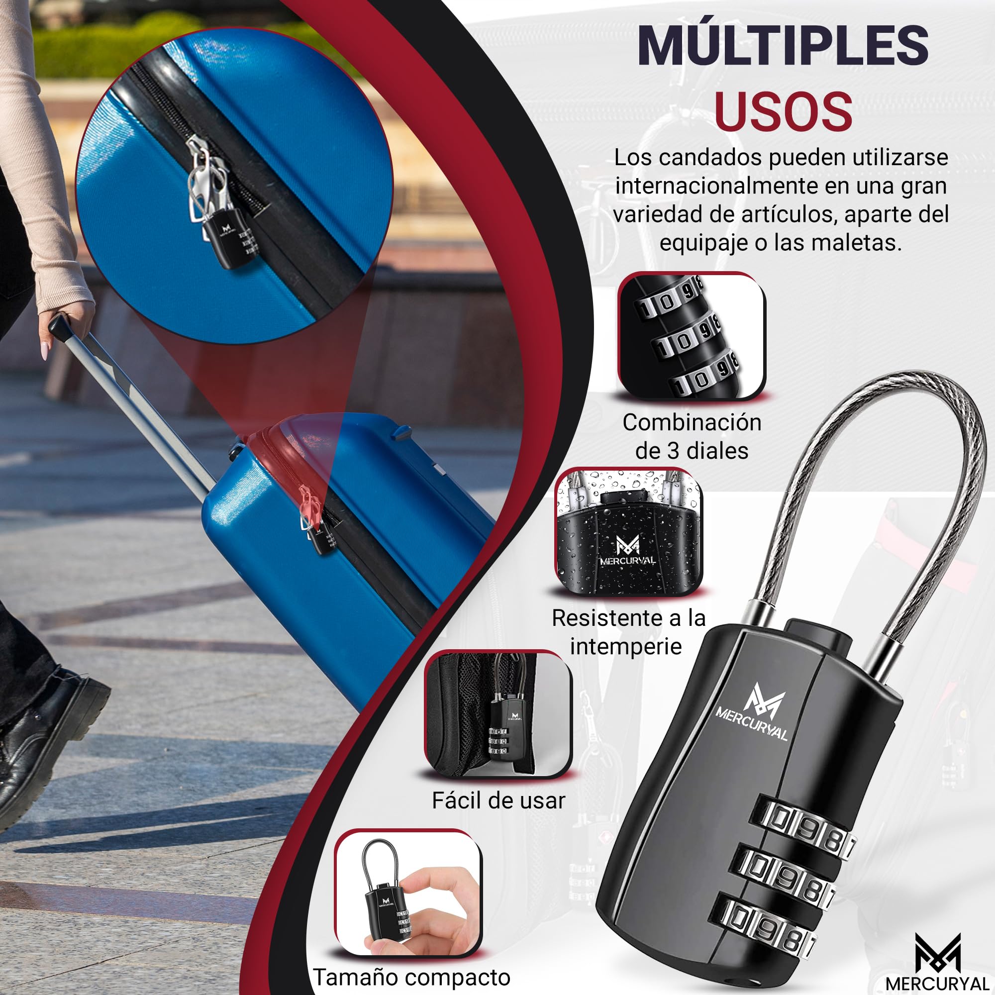 Cómo Usar Candado Tsa Candado TSA Para Equipaje Combinación