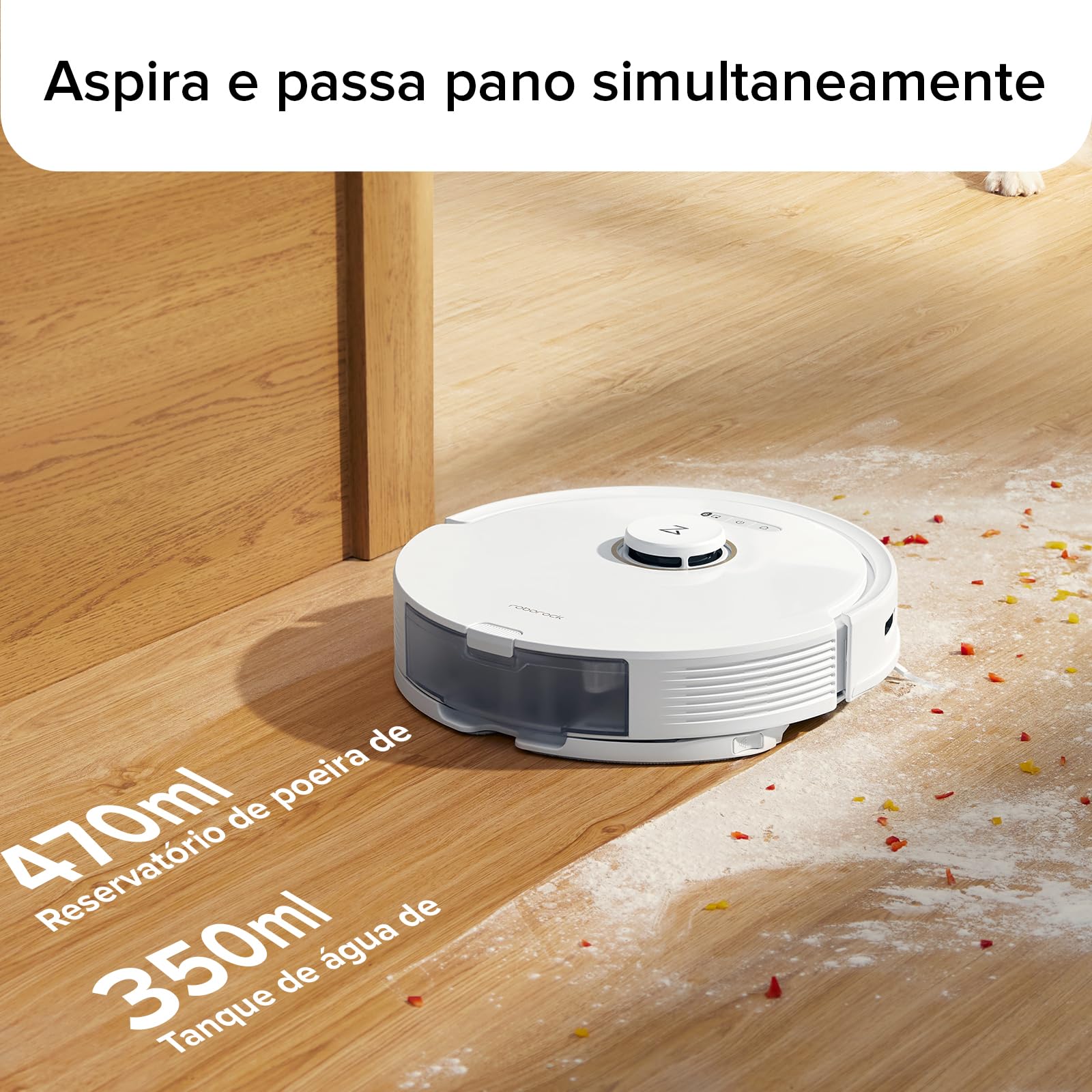Robô aspirador de pó e passa pano Roborock Q8 Max, escova