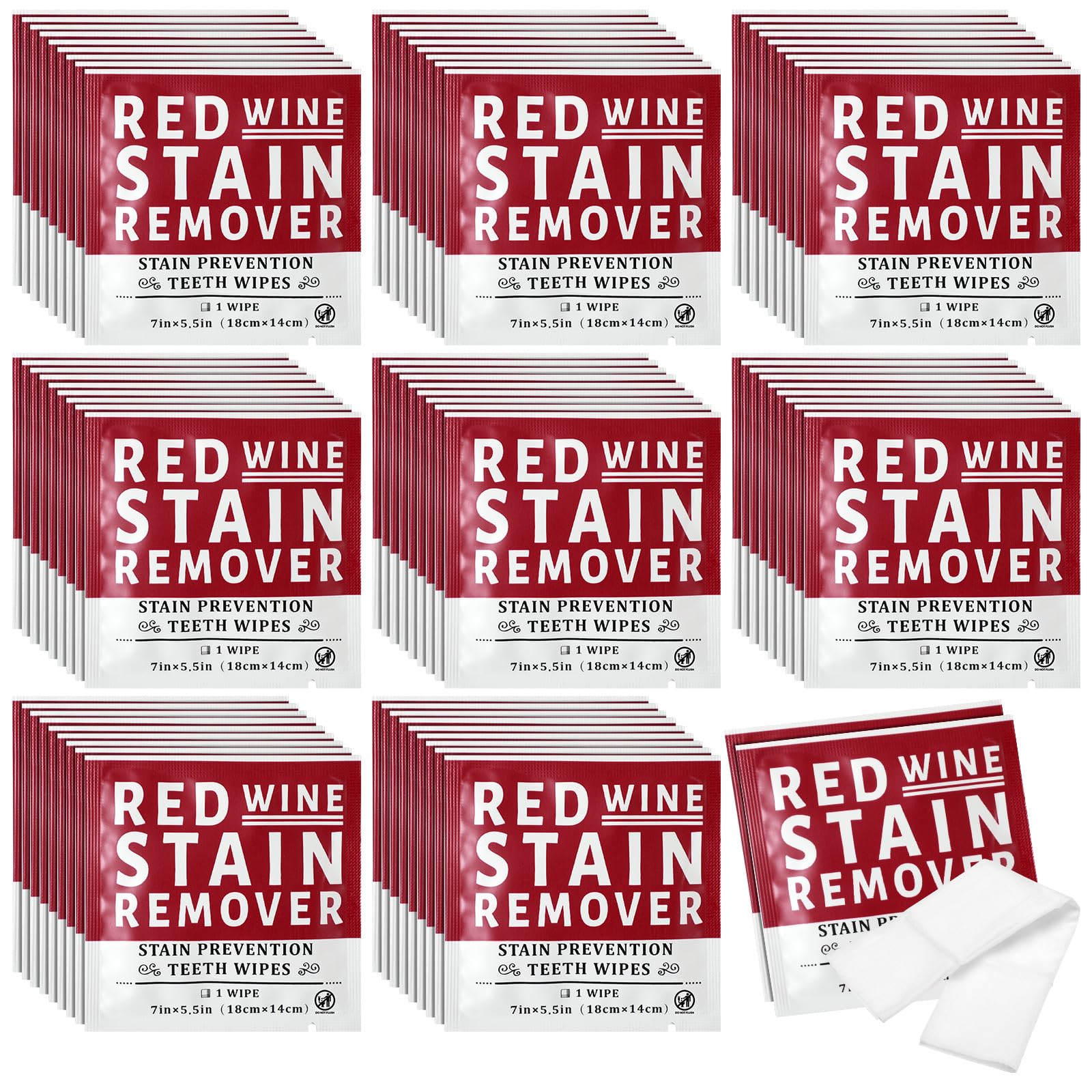 Loopeer 50 Pack Red Wine Stain Remover Wipes for Teeth and Lips Wine Prevention Teeth Wipes