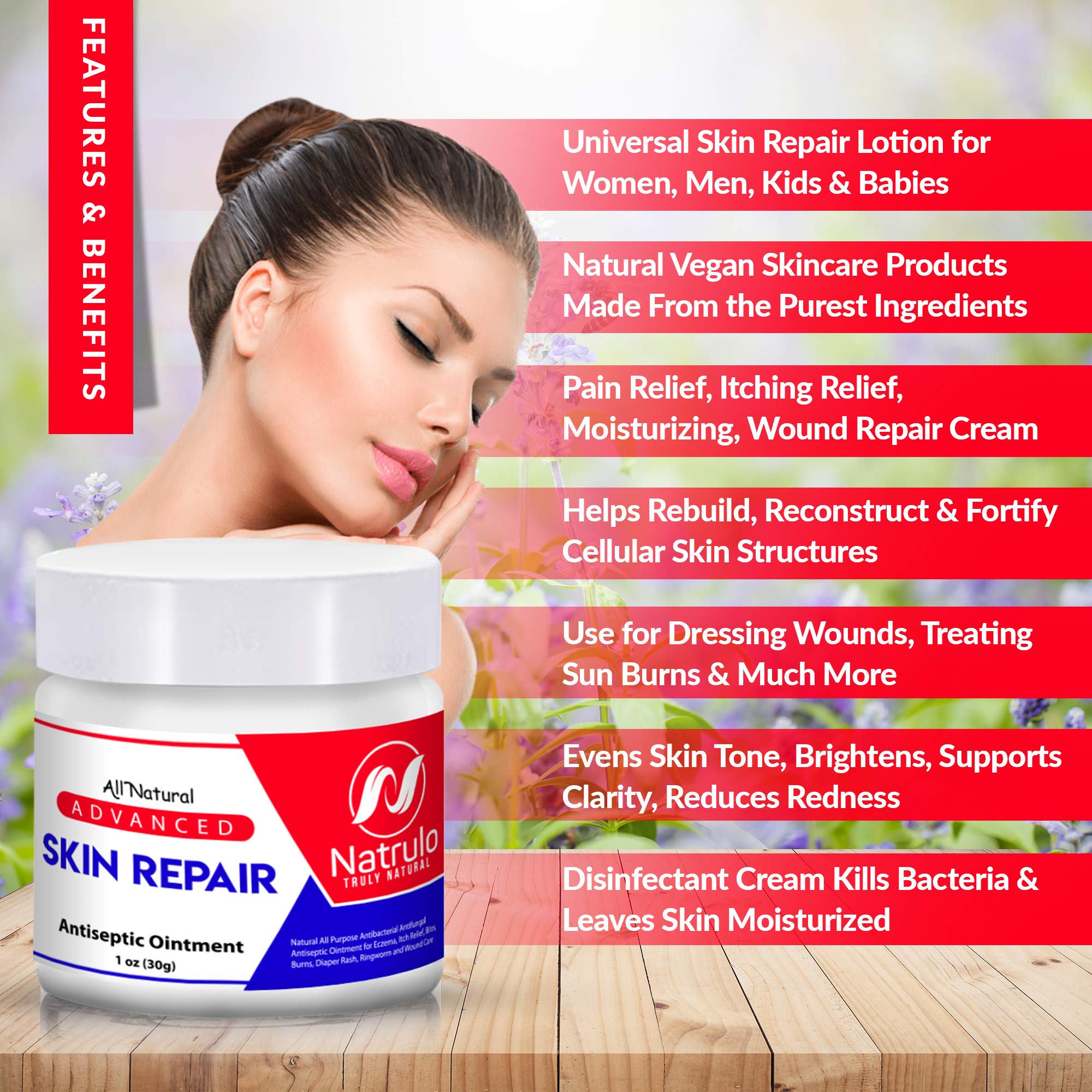 Natrulo Skin Healing Cream Natural All Purpose Antibacterial