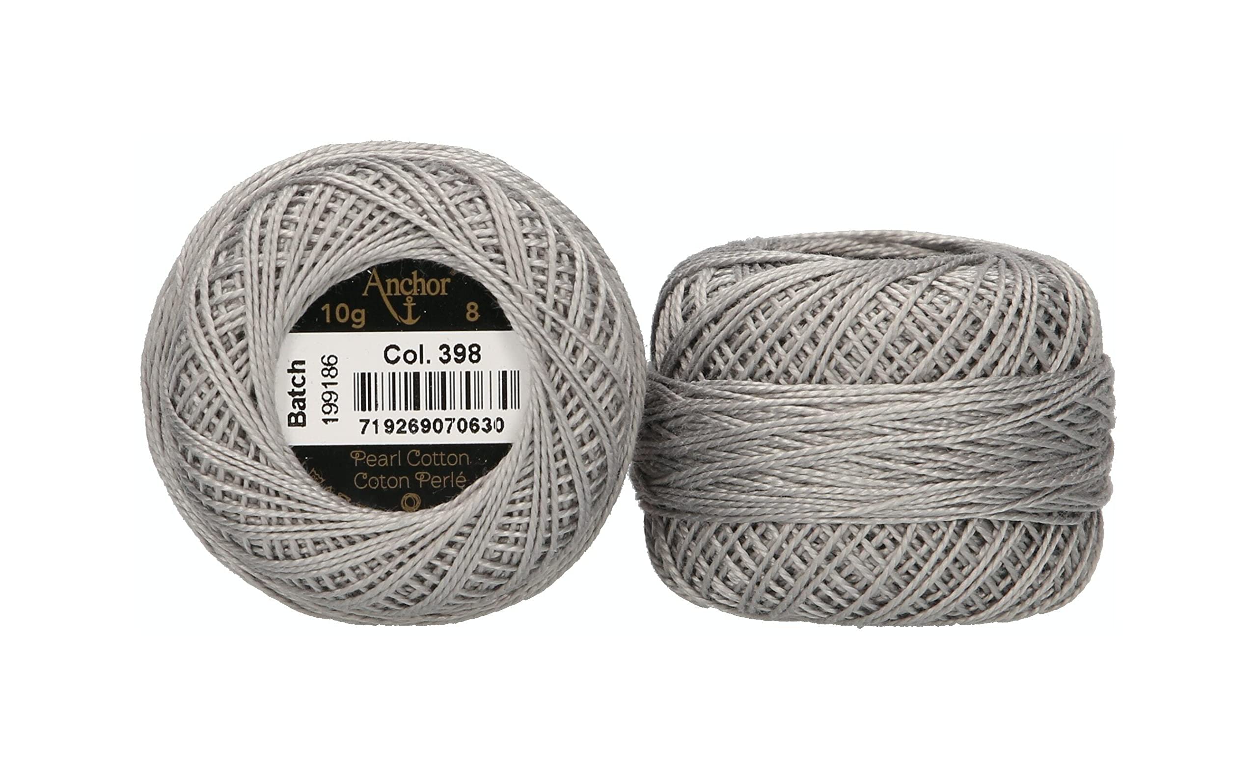 ANCHOR Pearl Yarn, Thickness: 8, Packaging: 10G, Running Length: 82M grau Embroidery Threads
