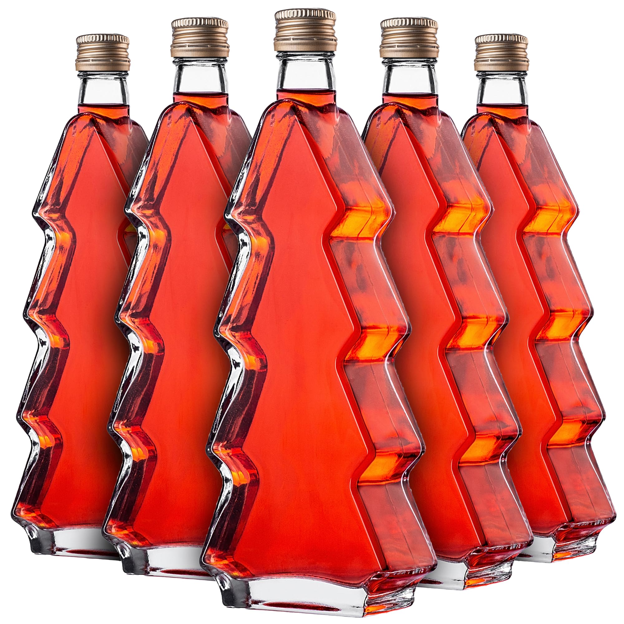 KADAX 5er Set Glasflaschen 500ml mit Schraubverschluss – Leere Flaschen zum Befüllen für Saft, Likör, Öl, Essig & Sirup, Refillable Glass Bottles