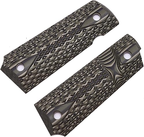 Miniatura 7 de Guuun Empuñaduras G10 para 1911 tamaño completo, corte de diamante, textura de pala grande para la mayoría de pistolas Government Commander 1911