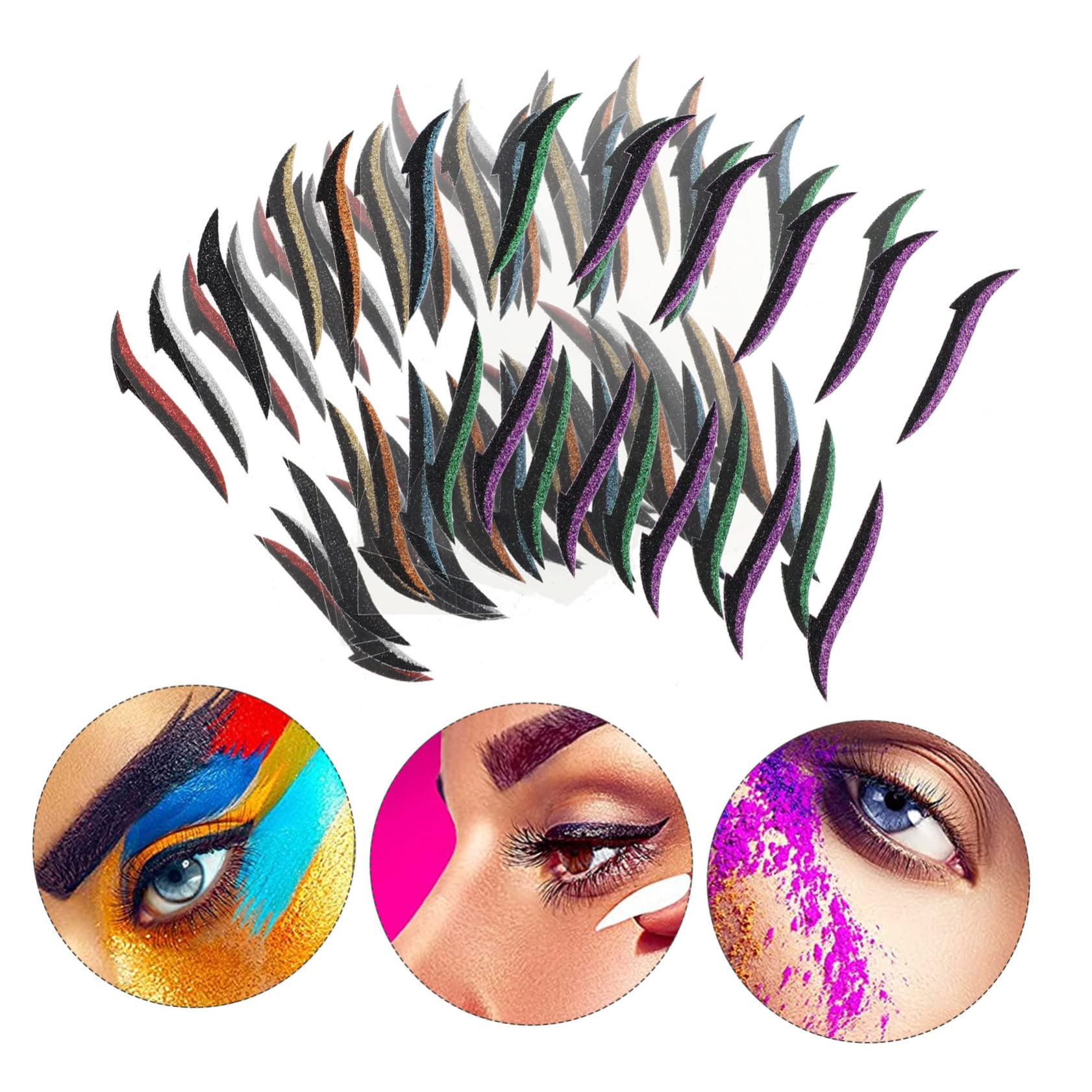 Didiseaon Lot De 5 Bandes Invisibles Pour Le Contour Des Yeux Pochoirs Pour Eye-liner Autocollants De Maquillage Pour Les Yeux Réutilisables 40 Paires X 5