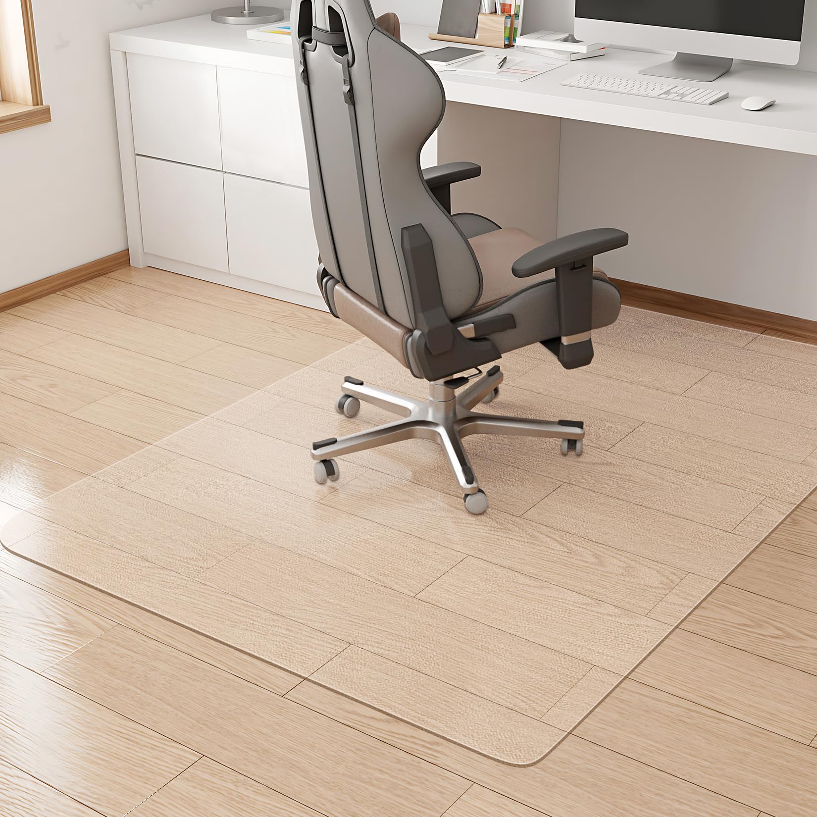 KMAT Office Chair Mat,Easy Glide Hard Wood Tile Floor Mats,Chair Mat for Home Office Rolling Chair,Heavy Duty Floor Protector -Anti-Slip-45 x53