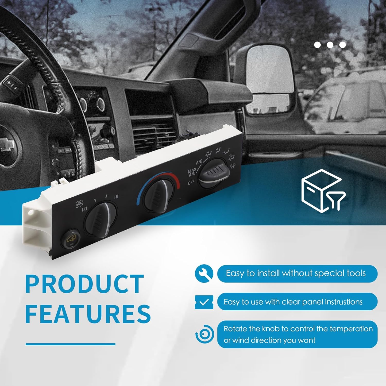 599-294 Front Climate Control Module A/C Heater Air Conditioning Panel Assembly Compatible with 2008-2014 Chevy Express,GMC Savana 1500, 2008-22 Express Savana 2500 3500, Express Savana 4500