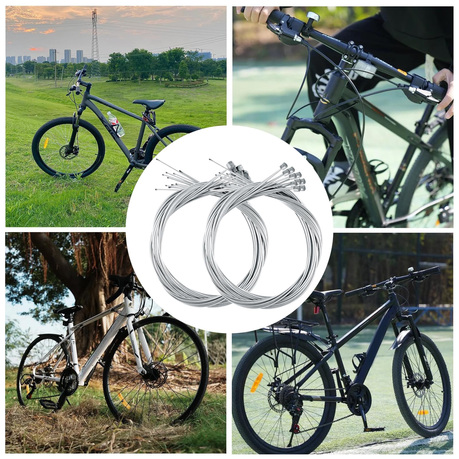 20 Pezzi Cavi Freno Bici Cavi Cambio, 10 Pz 1,75 M Cavo Freno Bicicletta, 10 Pz 2 M Cavo Del Cambio, Cavo Freno Anteriore E Posteriore Bicicletta, Per Mountain Bike, City Bike