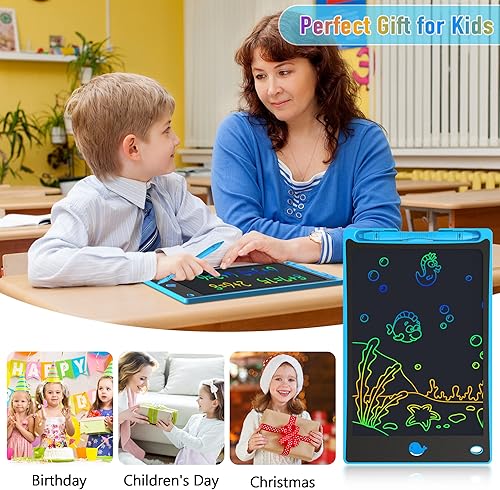 Miniatura 7 de Hockvill Tableta de escritura LCD para niños, paquete de 2, 8.8 pulgadas, juguetes de aprendizaje para niños de 3, 4, 5, 6, 7, 8 años, almohadilla