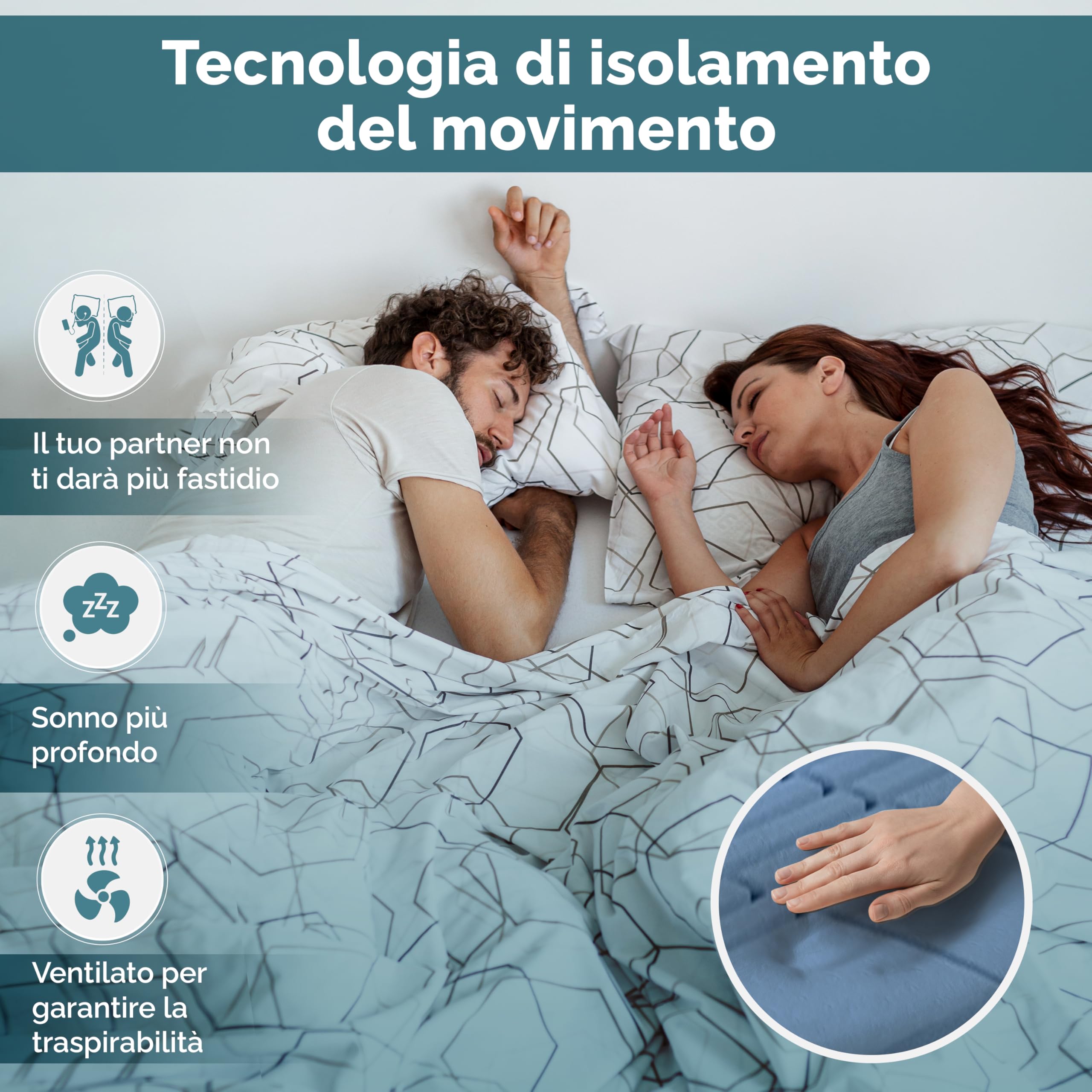TANHK Materasso Memory Foam 160x200, 22cm, Rigidità Media, Spessore Migliorato, Rivestimento 100% cotone, Made in Italy
