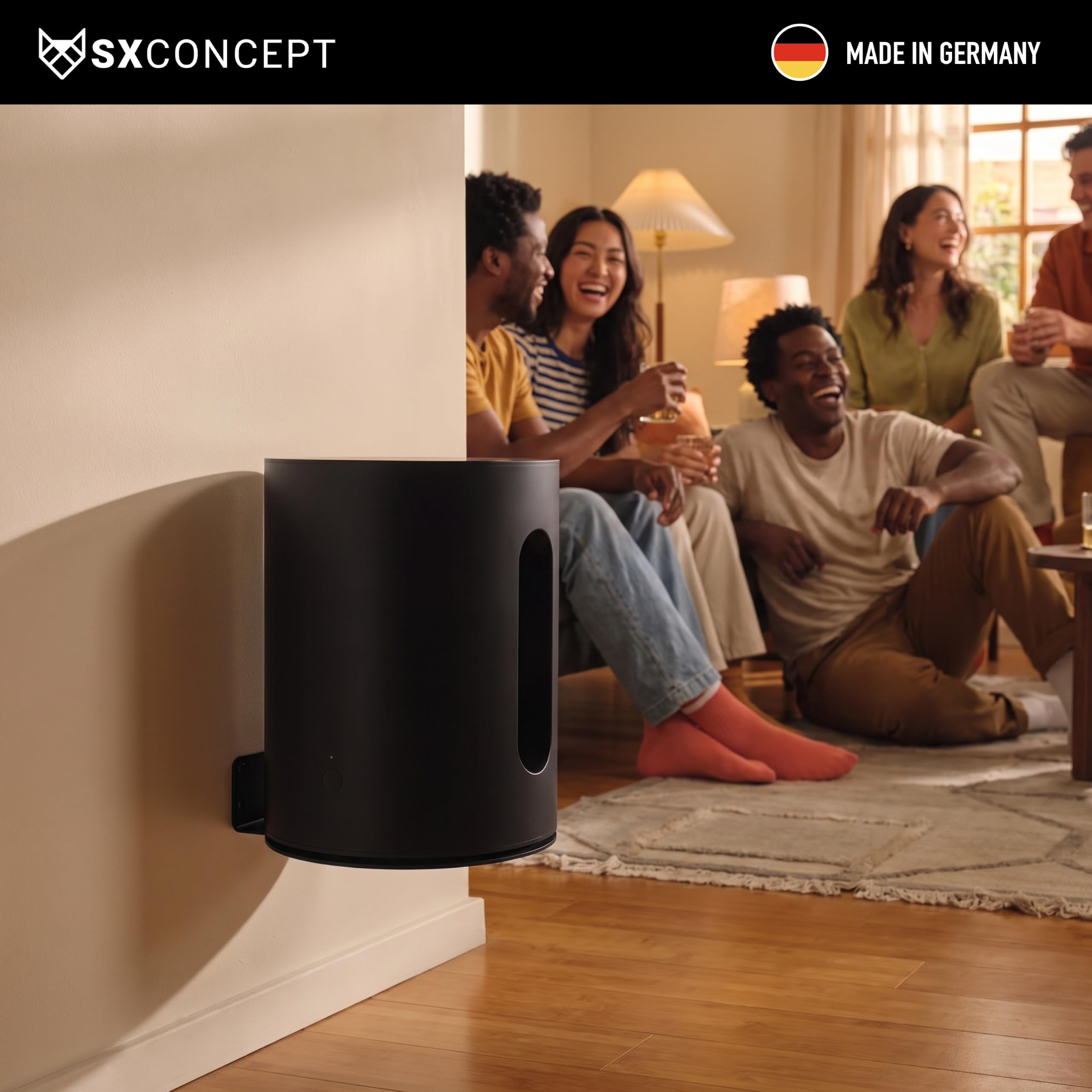 Wandhalterung für Sonos Sub Mini, schwarz – Minimalistisch & stabil | Platzsparende Wandhalterung für Sonos Sub Mini. Minimalistisches Design made in Germany. Inkl. Montageset für sicheren Halt