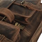 Leather briefcase 18 inch laptop messenger bag for men and women best satchel office bag by KPL