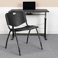 Vista 2 de Flash Furniture HERCULES Series Silla apilable de plástico negro con capacidad de 880 libras