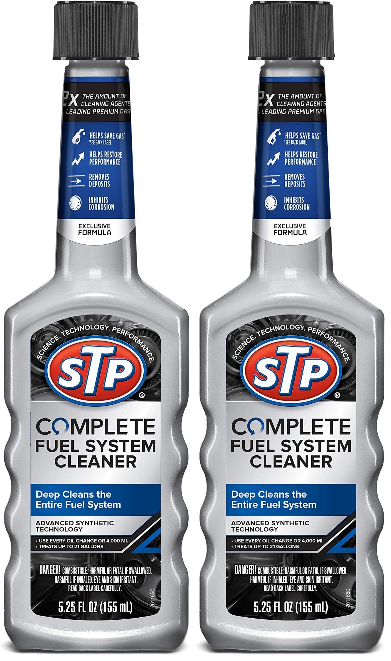 STP Complete Fuel System Cleaner, Fuel Cleaner Deep Cleans Entire Fuel System, 5.25 Oz, Multicoloured, 1 Count (Pack of 2)