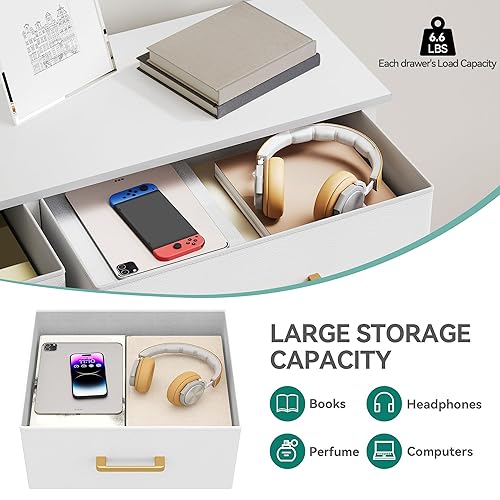 Miniatura 5 de YITAHOME - Cómoda de tela para dormitorio, torre de almacenamiento alta con 8 cajones, cómoda negra y cómoda con cajones, organizador de cajones de