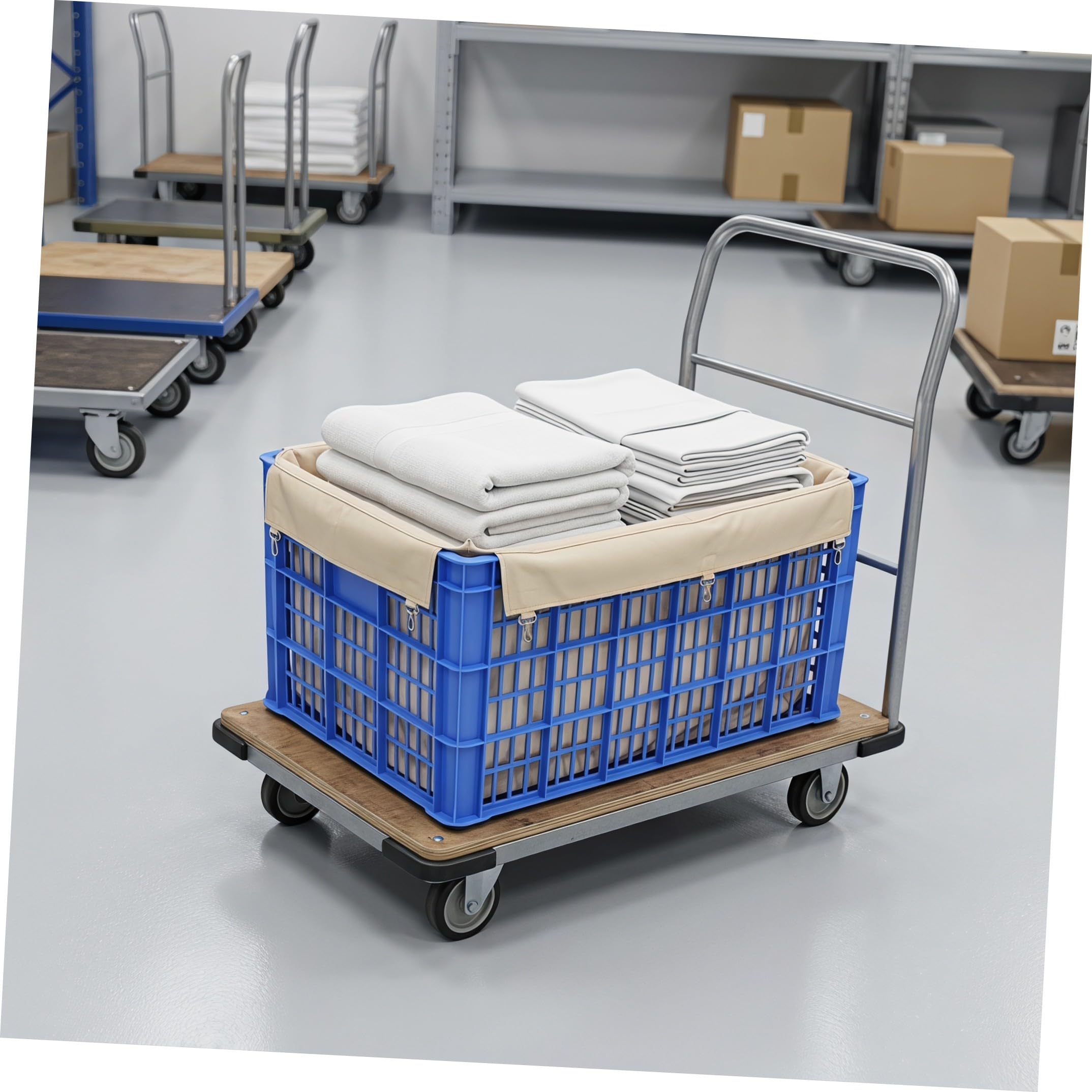 Ersatz Wäschewagen Einlage 63cm Hoch Rechteckig aus Gewebe
