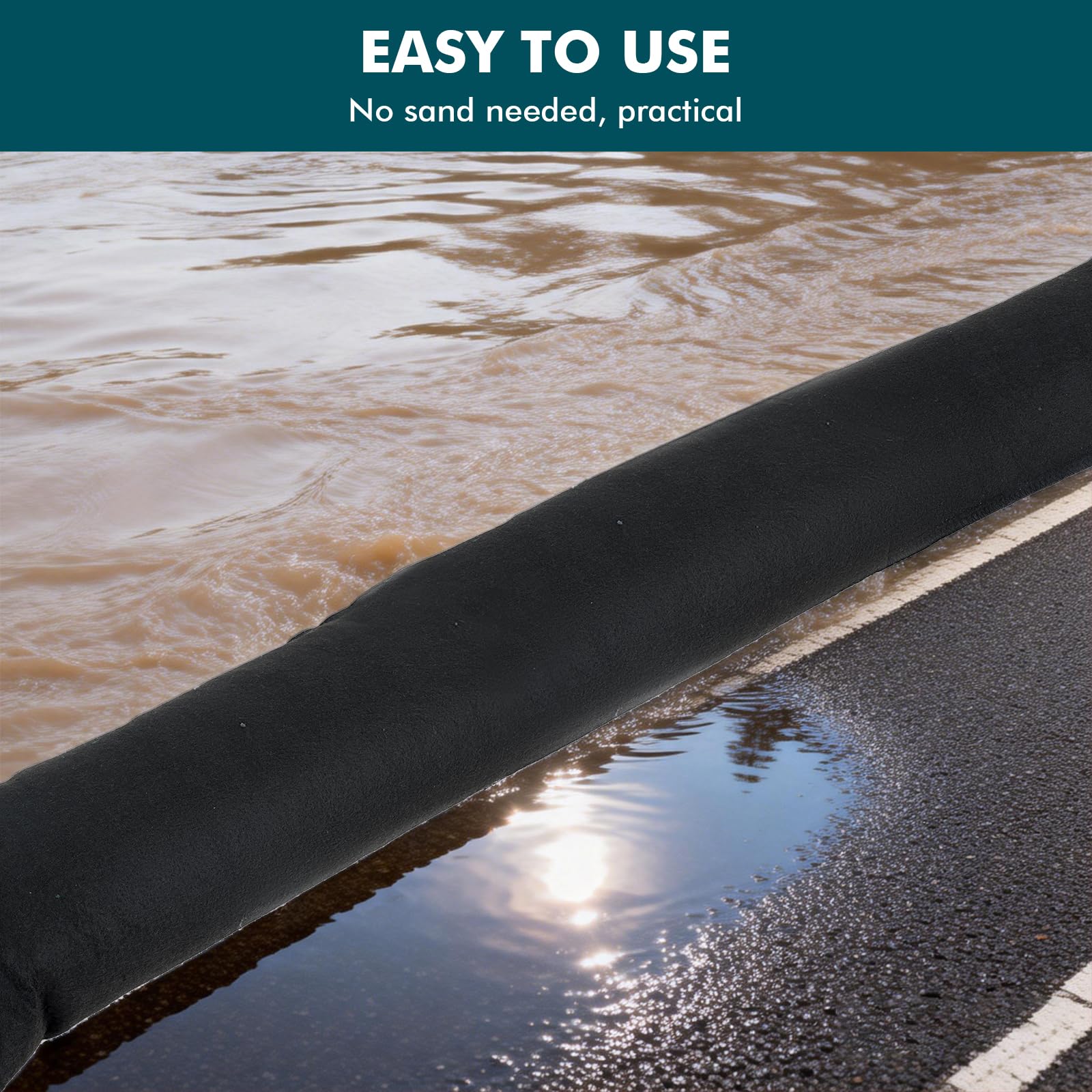 Lot de 4 barrières d'inondation activées par l'eau de 150 cm pour portes d'entrée, barrière de protection contre les inondations pour garage et cave