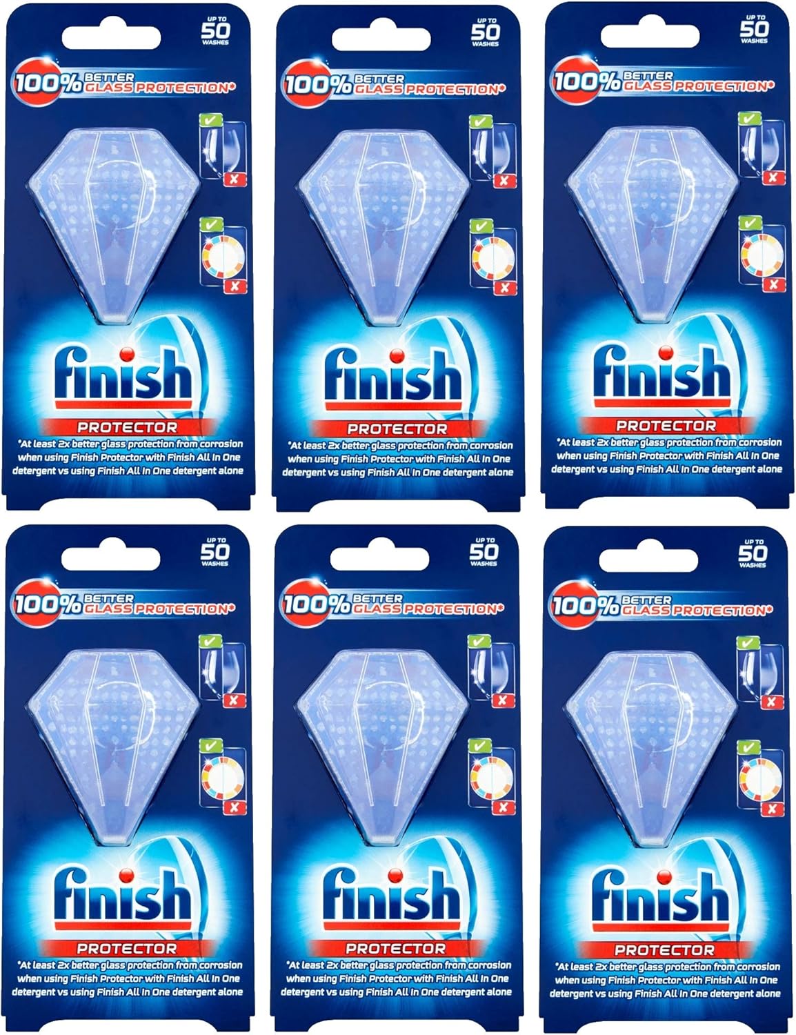 Finish Glass & Dishwasher Protector, Total Up to 300 Washes, 30g (Pack of 6) Amazon.co.uk Grocery