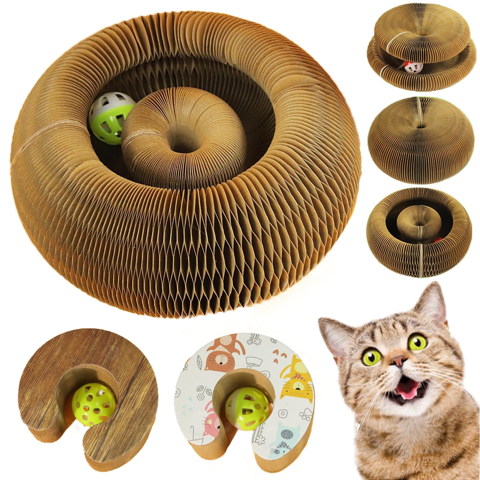 KittyCat  Knubbuf Kitty Kurlz, Kitty Kurlz Cat Toy, Foldable Bouncy Toys for