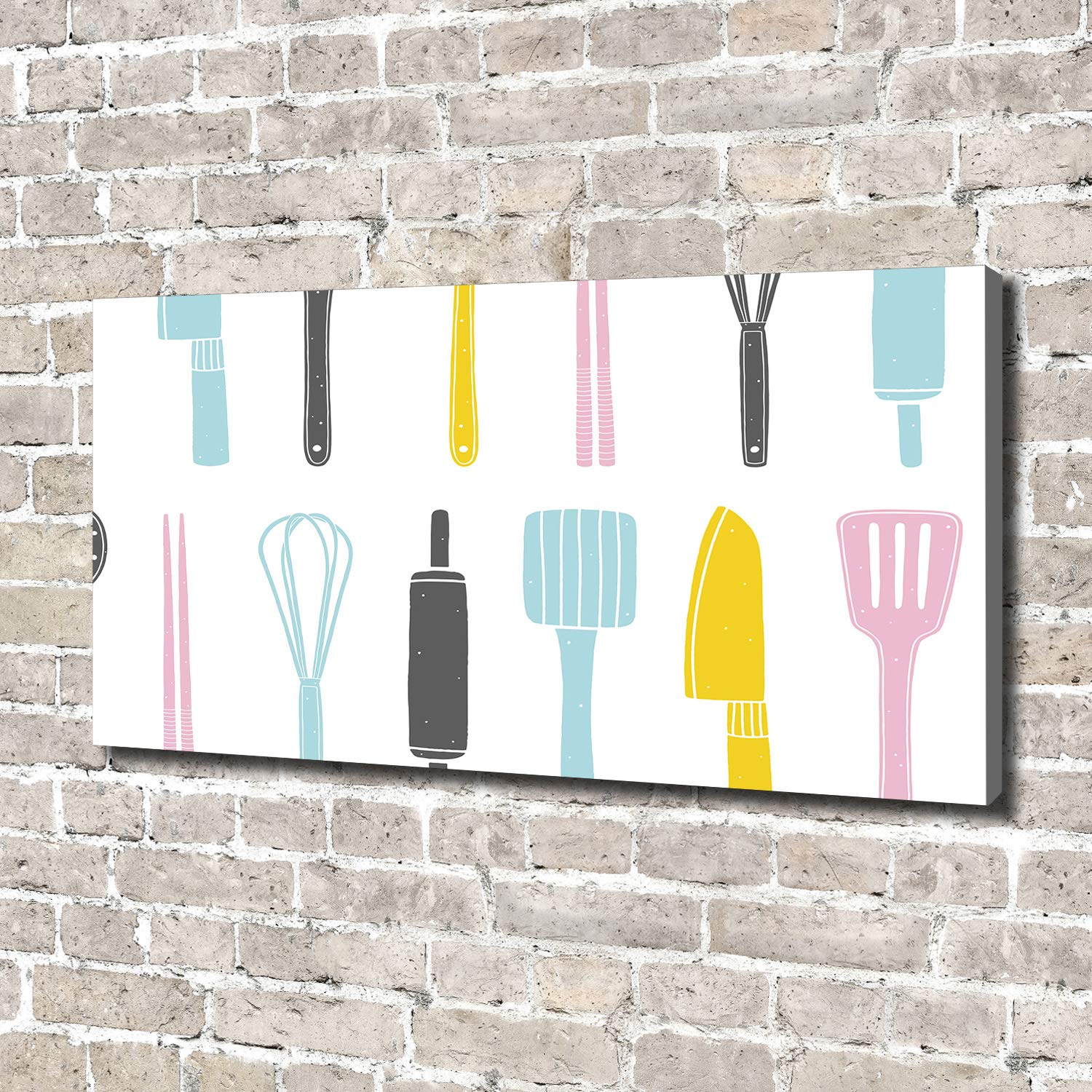Tulup Tirages sur toile - art mural - tirages sur toile - thème d'image - 140x70 cm - Nourriture et boissons - Multicolore - Ustensiles De Cuisine